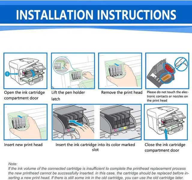 Alt view image 3 of 4 - Ennovor HP 950/951 Printhead (with chip) with for HP Officejet Pro8100 8600 8610 8620 8625 8630 8650 8635 8640 Printer