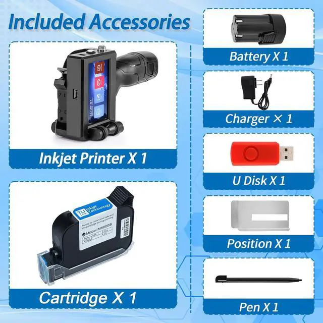 Alt view image 6 of 6 - Handheld Inkjet Printer, MS-C10 Portable Handheld Printer Gun with Fast-Drying Solvent Cartridge for QRCode Barcode Production Date Time Logo Batch Number on Any Surface(0.5 Inch Nozzle)