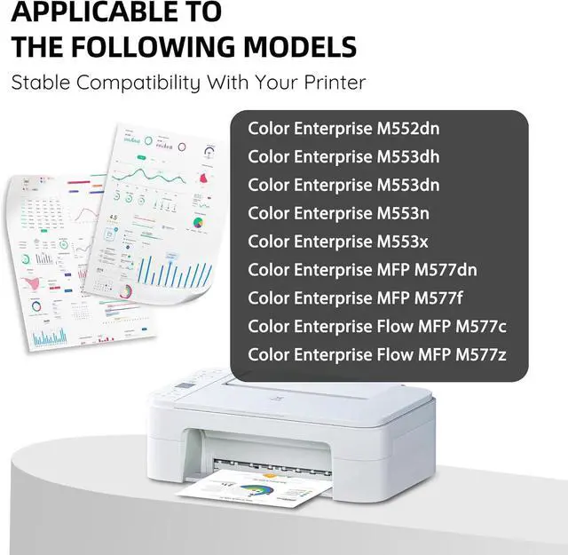 Alt view image 2 of 7 - Ennovor 508A Toner Cartridge 4-Pack (with Chip) Replacement for HP 508A Toner Cartridge Set Color Laserj Enterprise M552, M553, MFP M577 Series | CF360A CF361A CF362A CF363A