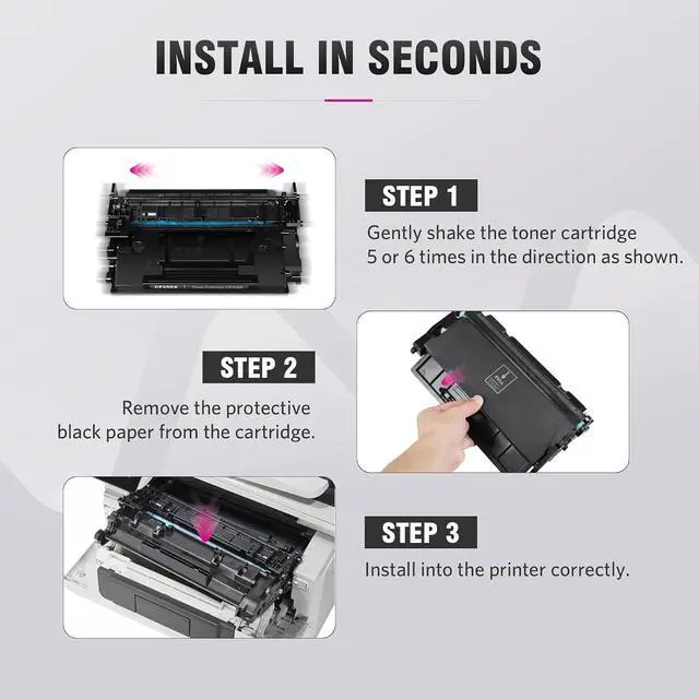 Alt view image 5 of 5 - 58X CF258X 58A Toner Cartridge Black (with Chip, High Yield) Remanufactured Replacement for HP CF258X 58X 58A CF258A MFP M428fdw M428fdn M428dw M404 M428 LaserJet Pro M404n M404dn M404dw Printer