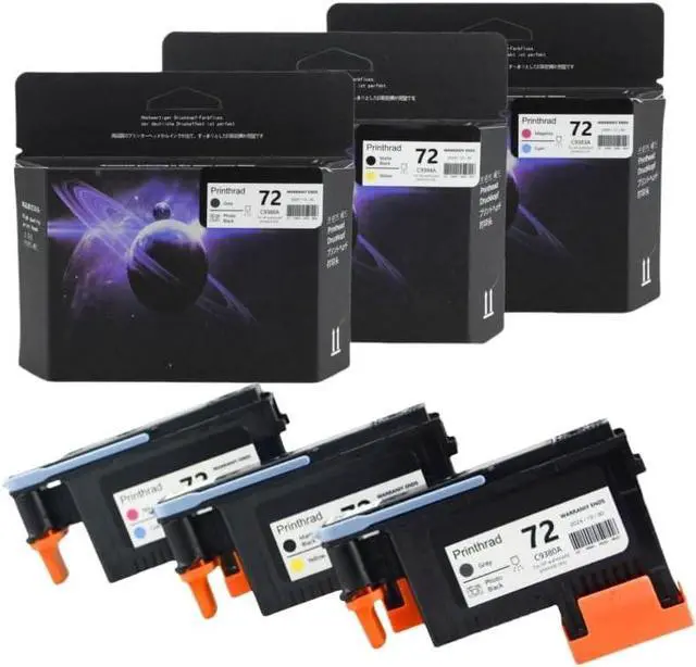 Main image of 72 Printhead-3 Pack(With Chip)Compatible with HP Designjet T610 T620 T770 T790 T1100 T1120 T1200 T1300 T2300 Printer Replacement Print Head-3 Pack (Cyan/Magenta, Matte Black/Yellow, Gray/Photo Black)