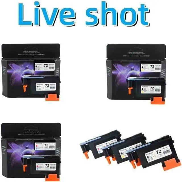 Alt view image 3 of 5 - 72 Printhead-3 Pack(With Chip)Compatible with HP Designjet T610 T620 T770 T790 T1100 T1120 T1200 T1300 T2300 Printer Replacement Print Head-3 Pack (Cyan/Magenta, Matte Black/Yellow, Gray/Photo Black)