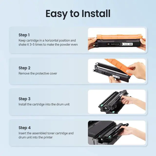 Alt view image 5 of 7 - XJI Compatible Toner Cartridges Replacement for Brother TN229XL TN 229XL 229 229XXL TN229 XL TN229XXL High Yield Ink 4 Pack, for HL L3220CDW L3280CDW L3300CDW MFC L3720CDW L3780CDW Printer (with Chip)