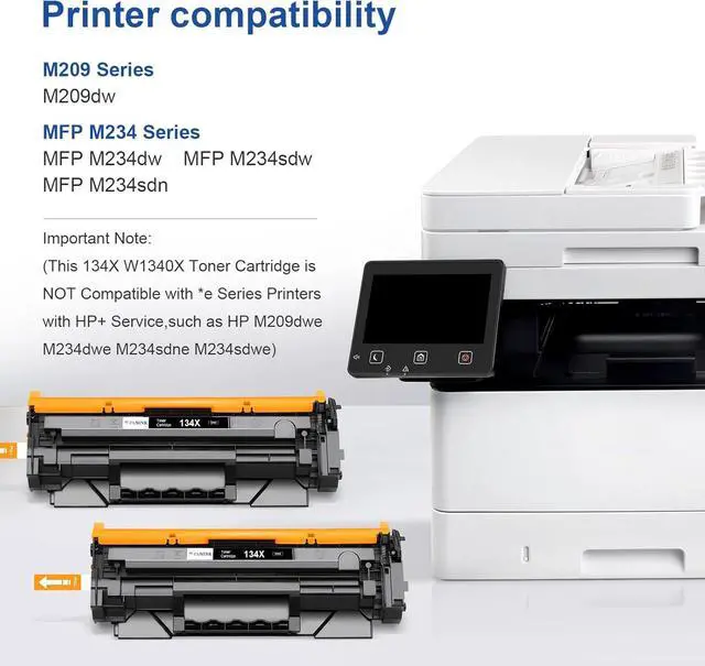 Alt view image 2 of 7 - Ennovor 134X Black Toner Cartridge Replacement for HP 134X W1340X 134A W1340A Toner Cartridge Compatible with HP M209dw MFP M234dw M234sdw M234sdn Printer - 2 Black,with Chip