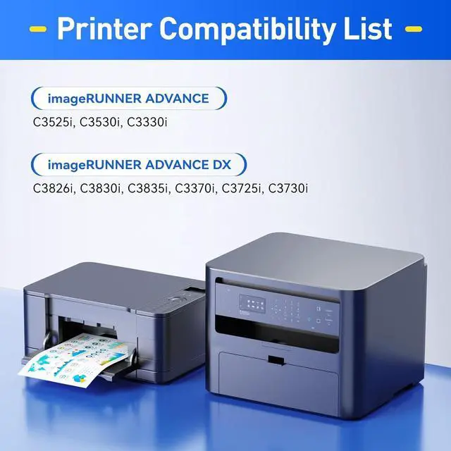 Alt view image 2 of 6 - GPR-53 GPR53 Toner Cartridge High Yield Replacement for Canon GPR53 Toner ImageRunner Advance C3325i C3330i C3525i C3530i C3025i C3725i C3730i C3826i C3830i C3835i Printer (Black Cyan Magenta Yellow)