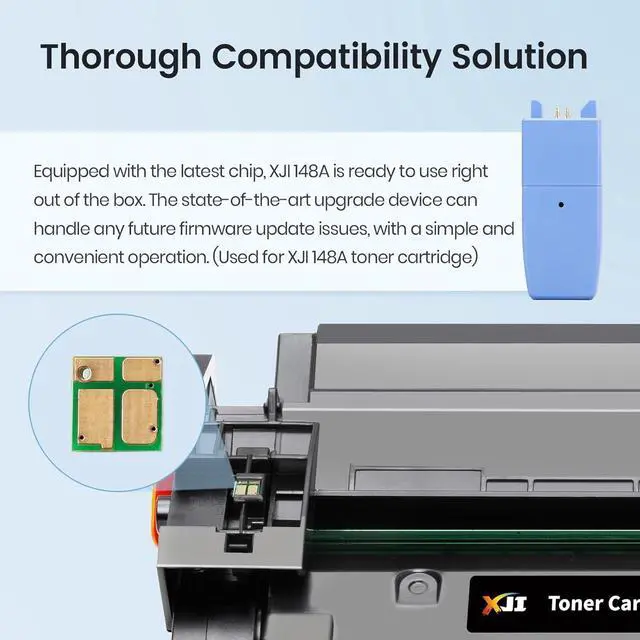 Alt view image 3 of 7 - Ennovor XJI 148A(with Chip) 2 Pack Compatible Toner Cartridges Replacement for HP 148 A X W1480A 148X W1480X Ink, for Laser Jet Pro 4001dn 4001dw 4001n MFP 4101dw 4101fdw 4101fdn Printer Black