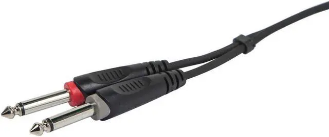 Alt view image 4 of 6 - Monoprice Dual 1/4 Inch (TS) Male - 3 Meter (10 Feet) Instrument Cable Cord 26 AWG Conductors And Copper Braid Shielding