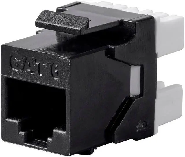 Main image of Monoprice Cat6 RJ-45 180-Degree Punch Down Keystone Dual IDC, Black