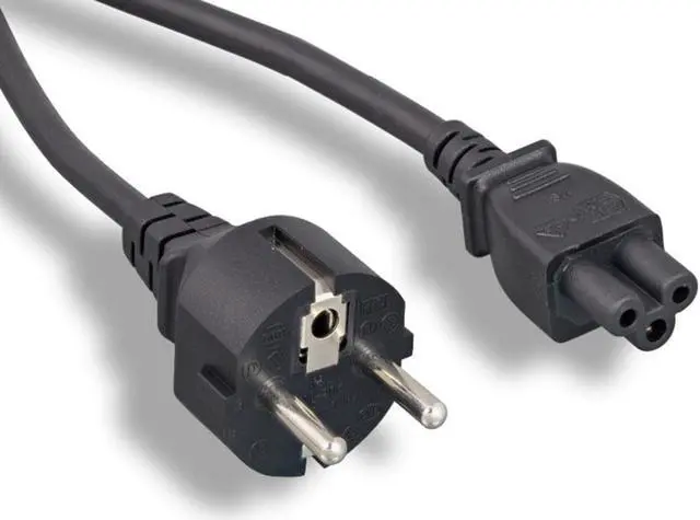 Main image of Monoprice Power Cord - 6 Feet - Black | 2-Prong, CEE 7/7 SCHUKO (Europe) to IEC 60320 C5, 18AWG, 10amps