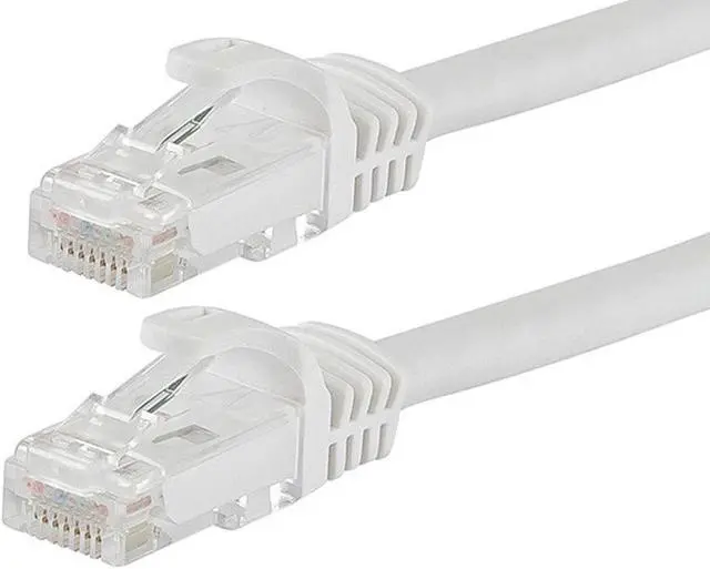 Main image of Monoprice Cat6 Ethernet Patch Cable - 2 Feet - White | Network Internet Cord - RJ45, Stranded, 550Mhz, UTP, Pure Bare Copper Wire, 24AWG - Flexboot Series