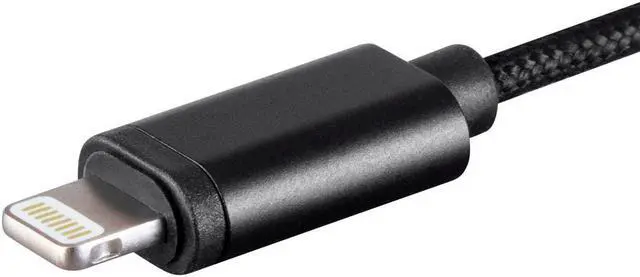 Alt view image 3 of 8 - Monoprice Inc. Monoprice Mfi Certified Lightning To 3.5mm Audio Adapter_ Nylon Braid_ Black