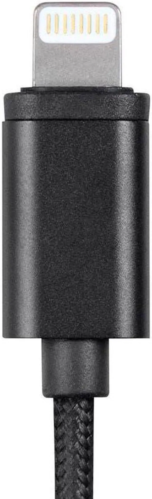 Alt view image 5 of 8 - Monoprice Inc. Monoprice Mfi Certified Lightning To 3.5mm Audio Adapter_ Nylon Braid_ Black
