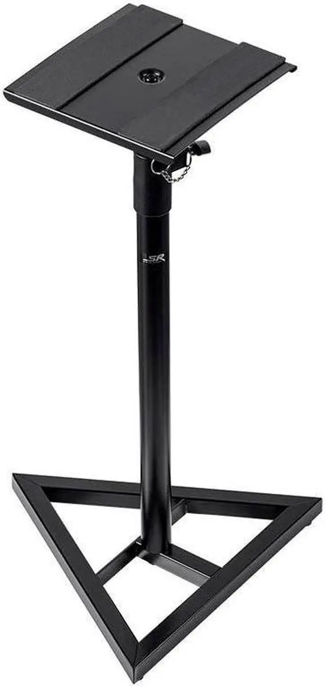 Alt view image 3 of 6 - Monoprice Studio Monitor Speaker Stands (Pair) 130 lbs. Weight Capacity, Adjustable Height From 27in-45in - Stage Right Series