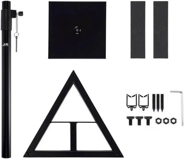 Alt view image 6 of 6 - Monoprice Studio Monitor Speaker Stands (Pair) 130 lbs. Weight Capacity, Adjustable Height From 27in-45in - Stage Right Series