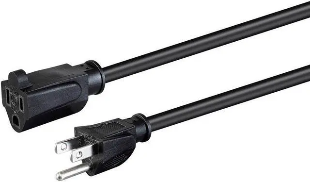 Main image of Monoprice Extension Cord - 10 Feet - Black | NEMA 5-15P to NEMA 5-15R, 18AWG, 10A, SVT, 120V