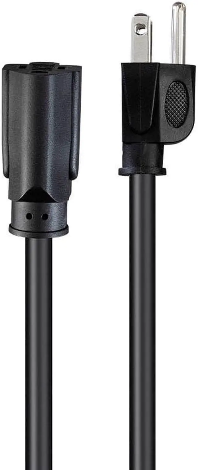 Alt view image 2 of 7 - Monoprice Extension Cord - 10 Feet - Black | NEMA 5-15P to NEMA 5-15R, 18AWG, 10A, SVT, 120V