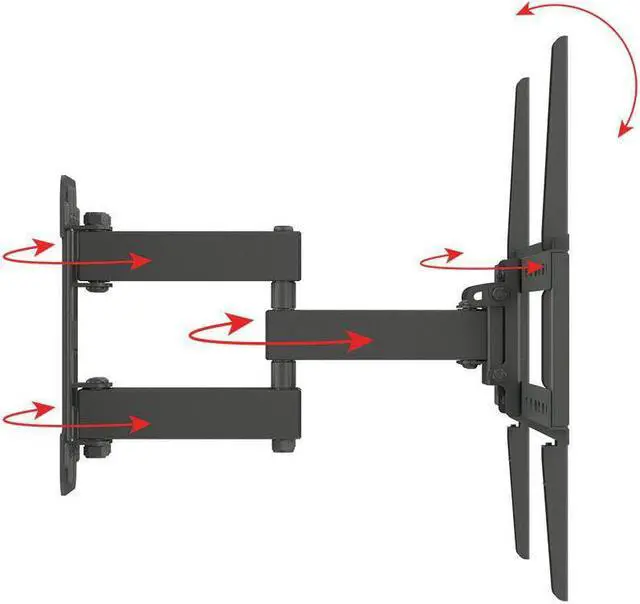 Alt view image 12 of 13 - Monoprice Titan Series Full Motion Single Stud Dual Arm Wall Mount For Large Up to 70" Inch TVs Displays, Max 99 LBS. 200x200 to 600x400, Black