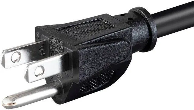 Alt view image 2 of 8 - Monoprice Heavy Duty Power Cord - 10 Feet - Black | NEMA 5-15P to IEC 60320 C15, 14AWG, 15A, SJT, 125V, Works With PCs, Monitors, Scanners, & Printers