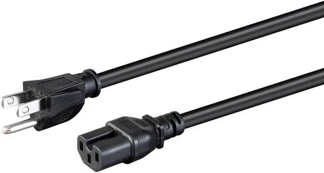 Main image of Monoprice Heavy Duty Power Cord - 10 Feet - Black | NEMA 5-15P to IEC 60320 C15, 14AWG, 15A, SJT, 125V, Works With PCs, Monitors, Scanners, & Printers
