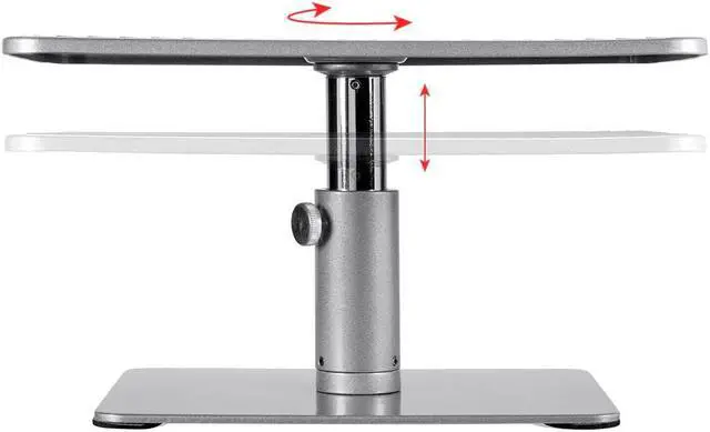 Alt view image 5 of 12 - Monoprice Universal Monitor Riser Stand - Silver Perfect For Raising Your Monitor About 4.7 to 6.7 Inches - Workstream Collection
