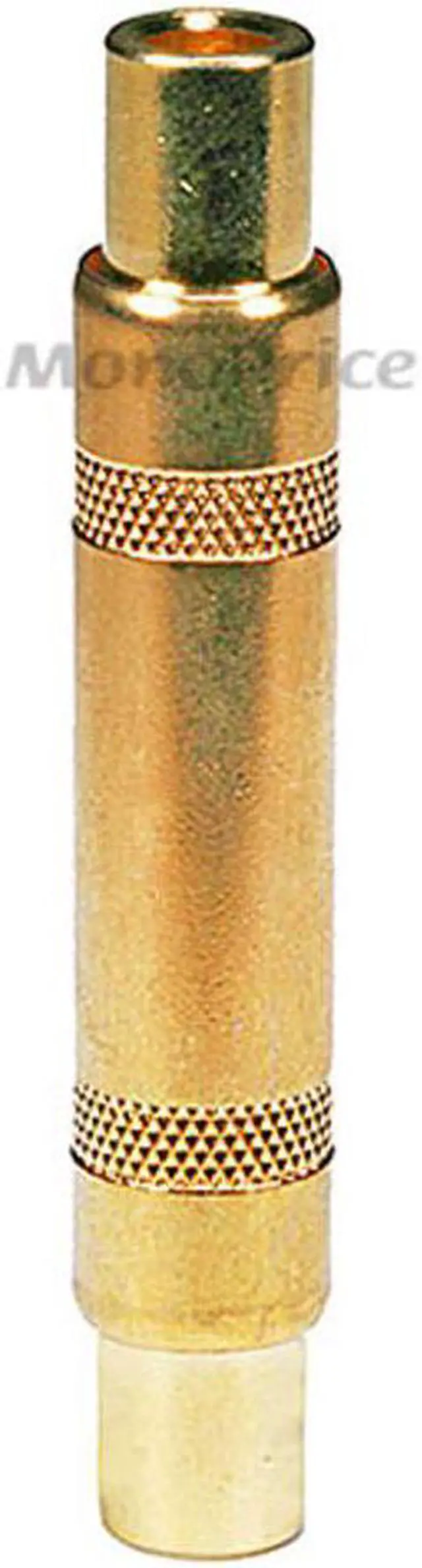 Alt view image 2 of 3 - Monoprice Metal 1/4in (6.35mm) TRS Female to 1/4in (6.35mm) TRS Female Coupler, Gold Plated
