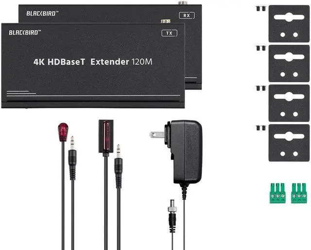 Alt view image 6 of 13 - Monoprice Blackbird 4K HDBaseT Extender Kit, 120m, HDR, 18Gbps, 4K@60Hz, YCbCr 4:4:4, HDCP 2.2, PoC, RS-232, Loop Out and Bidirectional IR