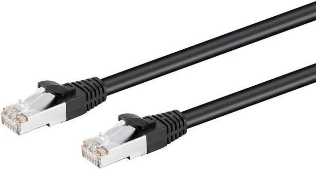 Alt view image 2 of 5 - Monoprice Cat6 PoE Ethernet Patch Cable - 10 Feet - Black, 600V, Shielded RJ45, Solid, 550MHz, STP (U/FTP), 24AWG