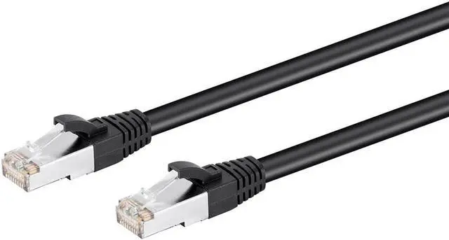Alt view image 2 of 6 - Monoprice Cat6 PoE Ethernet Patch Cable - 100 Feet - Black, 600V, Shielded RJ45, Solid, 550MHz, STP (U/FTP), 24AWG