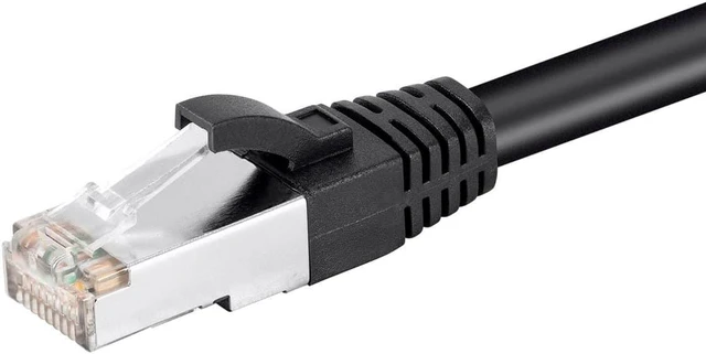 Alt view image 4 of 5 - Monoprice Cat6 PoE Ethernet Patch Cable - 10 Feet - Black, 600V, Shielded RJ45, Solid, 550MHz, STP (U/FTP), 24AWG
