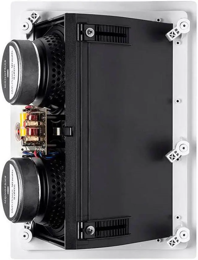 Alt view image 14 of 20 - Monoprice 2-way Carbon Fiber In-Wall Surround Speaker - Dual 5.25 Inch (Single) Vari-Angled With Paintable Grille - Alpha Series