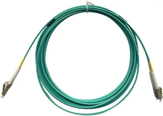 Main image of Monoprice OM4 Fiber Optic Cable - 2 Meters - Aqua, LC/LC, UL, 50/125, Multi Mode, 10GB, OFNR, Corning, For High-Throughput Enterprise Networks