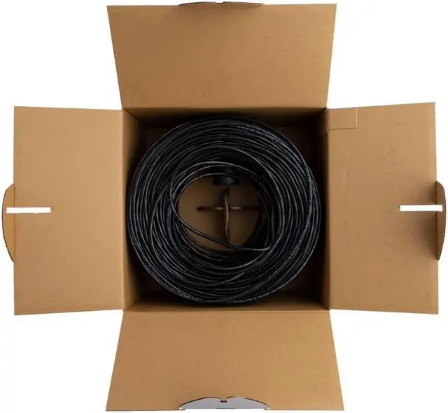 Alt view image 4 of 6 - Monoprice Cat6 Ethernet Bulk Cable - 500 Feet - Black, Solid, 550MHz, UTP, CMR, Riser-Rated, Pure Bare Copper Wire, 23AWG (UL)(TAA)