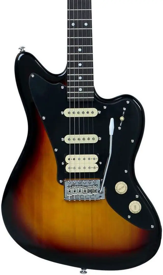 Alt view image 4 of 6 - Monoprice Offset OS20 Classic Electric Guitar - Sunburst, With Gig Bag, Two Single Coils and a Humbucker - Indio Guitars