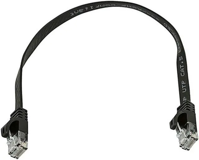 Alt view image 4 of 9 - Monoprice Flat Cat6 Ethernet Patch Cable - 1 Feet - Black, Snagless RJ45, Flat, 550MHz, UTP, Pure Bare Copper Wire, 30AWG - Flexboot Series