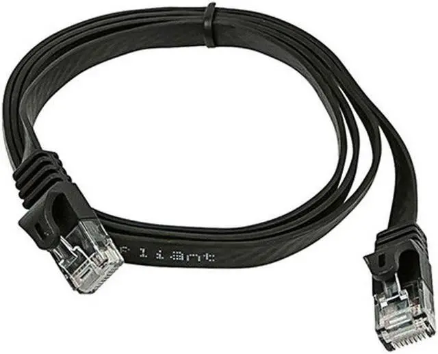 Alt view image 4 of 9 - Monoprice Flat Cat6 Ethernet Patch Cable - 3 Feet - Black, Snagless RJ45, Flat, 550MHz, UTP, Pure Bare Copper Wire, 30AWG - Flexboot Series