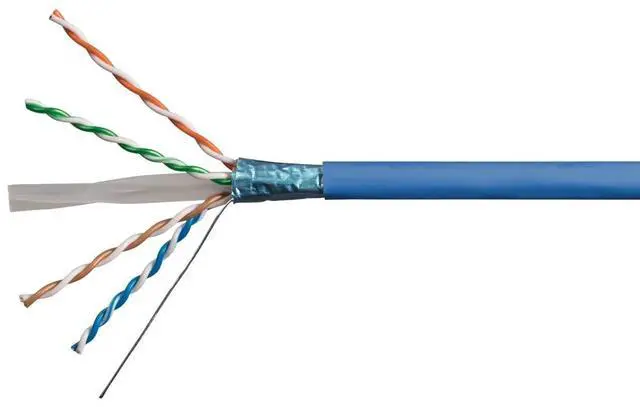 Main image of Monoprice Cat6A Ethernet Bulk Cable - 500 Feet - Blue, Solid - 550MHz, F/UTP, -CMR, Riser Rated - Pure Bare Copper Wire, -10G, 23AWG - RoHS (UL) (TAA)  13072