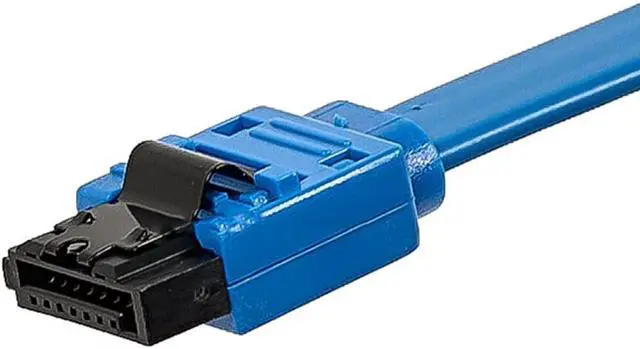 Alt view image 3 of 6 - Monoprice SATA III Straight 6Gbps SATA 3 Cable - 18in - Blue (10-Pack) with Locking Latch, Compatible with SATA HDD, SSD, CD Driver, CD Writer