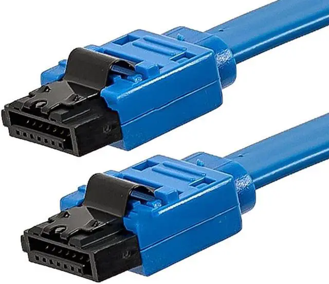 Alt view image 2 of 6 - Monoprice SATA III Straight 6Gbps SATA 3 Cable - 18in - Blue (10-Pack) with Locking Latch, Compatible with SATA HDD, SSD, CD Driver, CD Writer