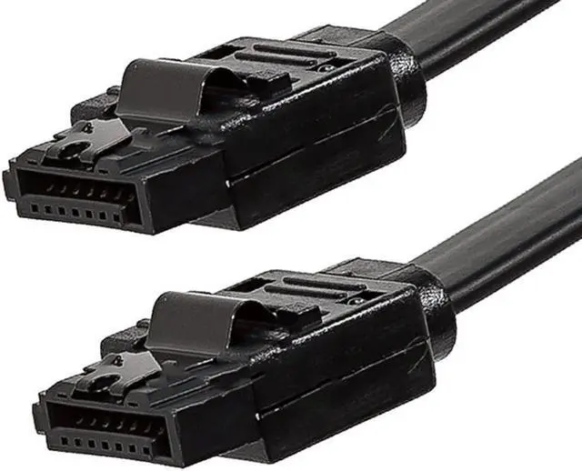 Alt view image 2 of 7 - Monoprice SATA 6Gbps Straight Connector Cable with Locking Latch - 1.5 Feet - Black (10 Pack) Compatible with SATA HDD, SSD, CD Driver, CD Writer
