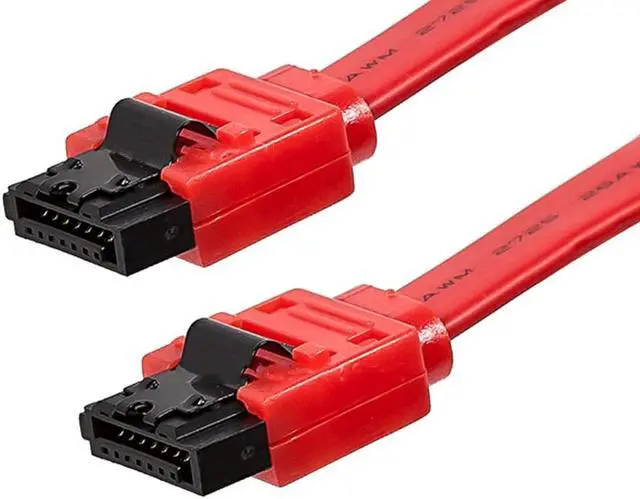 Alt view image 3 of 8 - Monoprice SATA 6Gbps Straight Connector Cable with Locking Latch - 1.5 Feet - Red (10 Pack) Compatible with SATA HDD, SSD, CD Driver, CD Writer
