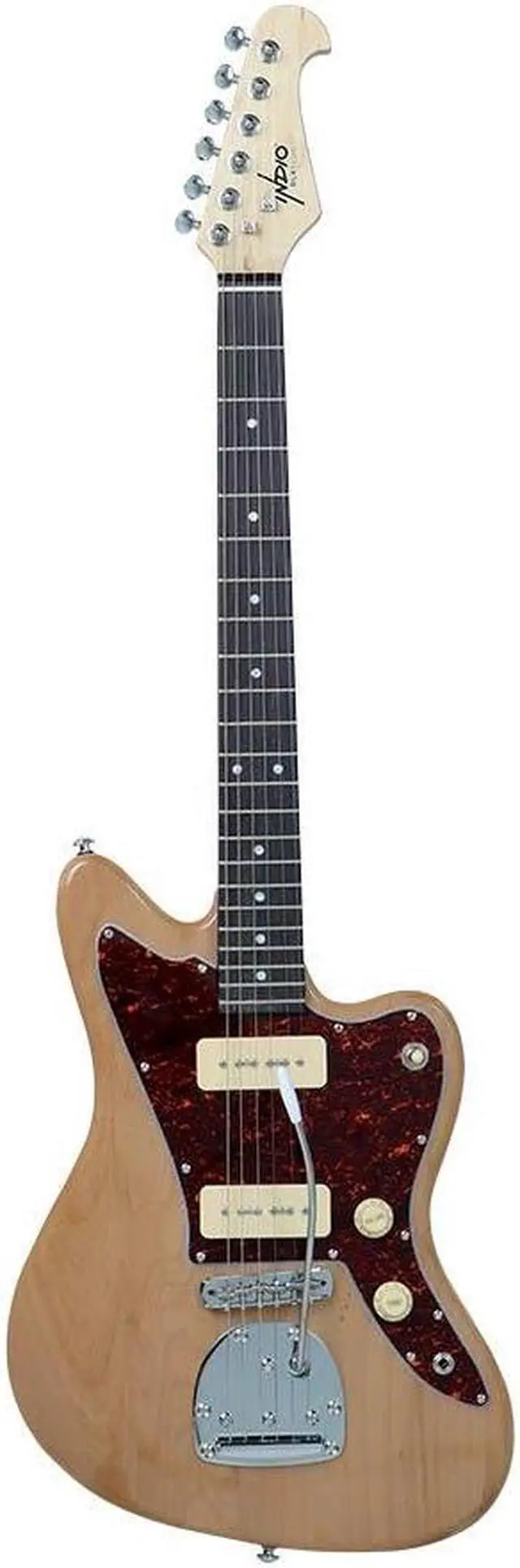 Main image of Monoprice Offset OS40 DLX Plus Alder Electric Guitar with Gig Bag - Natural, Alder Body, Soapbar Pickups, Maple Neck - Indio Series