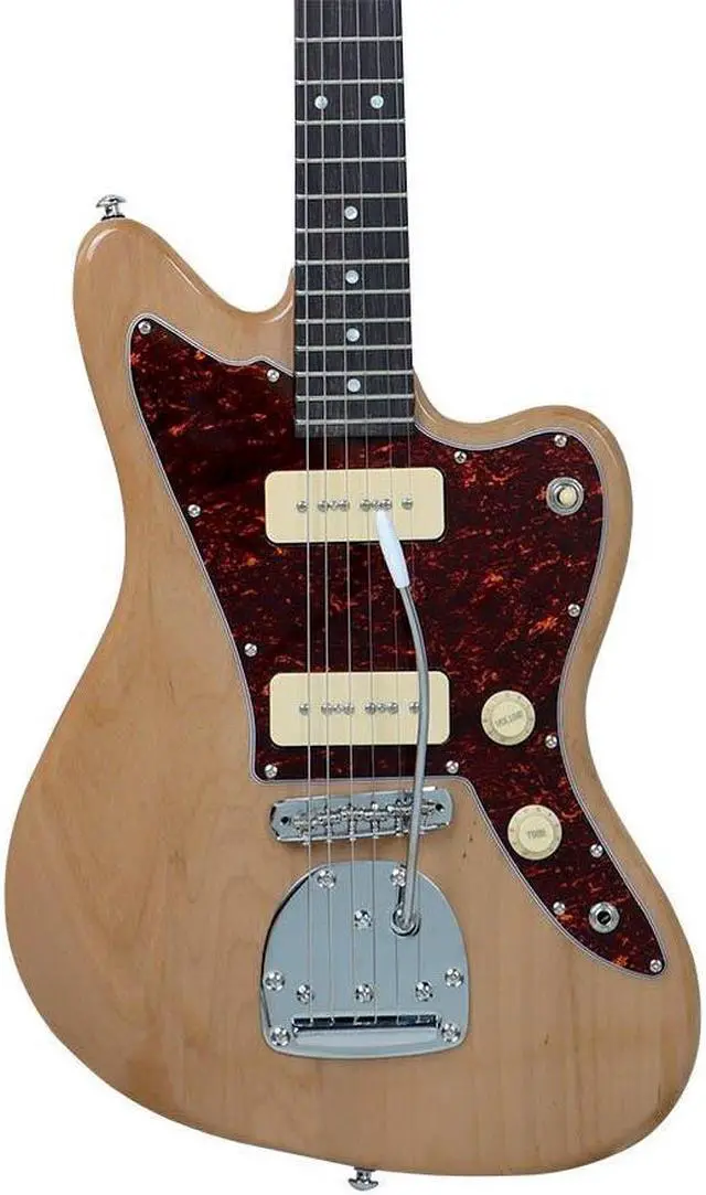 Alt view image 4 of 6 - Monoprice Offset OS40 DLX Plus Alder Electric Guitar with Gig Bag - Natural, Alder Body, Soapbar Pickups, Maple Neck - Indio Series