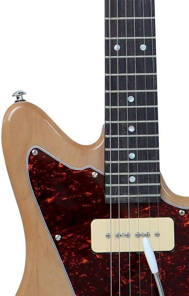 Alt view image 5 of 6 - Monoprice Offset OS40 DLX Plus Alder Electric Guitar with Gig Bag - Natural, Alder Body, Soapbar Pickups, Maple Neck - Indio Series