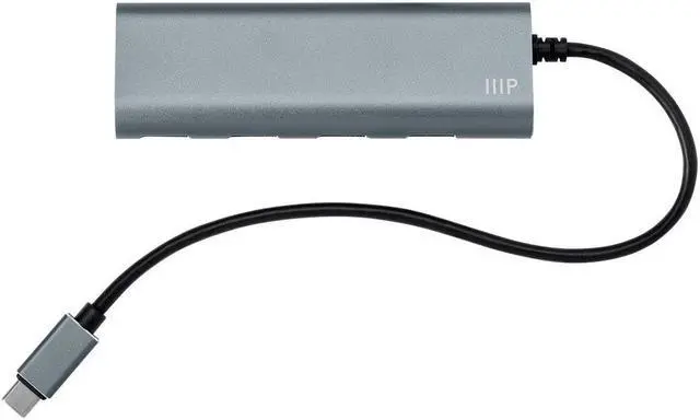 Alt view image 5 of 6 - Monoprice SuperSpeed 4-Port USB-C Hub, Gray (New in Bulk Packaging / No Retail Box) Compatible with Apple MacBook and Google Chromebook