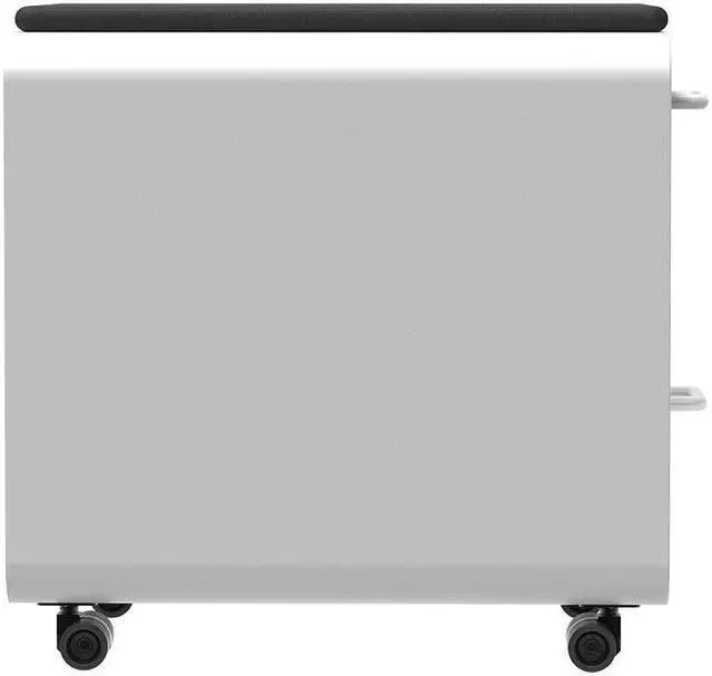 Alt view image 6 of 6 - Monoprice Round Corner 2-Drawer File Cabinet - White, Lockable With Seat Cushion - Workstream Collection