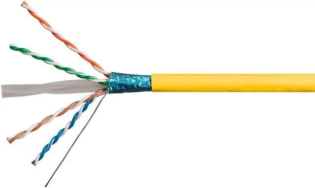 Main image of Monoprice Cat6A Ethernet Bulk Cable - 500ft - Yellow, Solid, 550Mhz, F/UTP, CMR, Riser Rated, Pure Bare Copper Wire, 10G, 23AWG, No Logo (UL) (TAA)