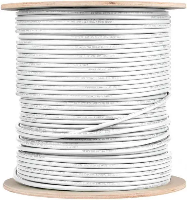 Alt view image 2 of 7 - Monoprice Cat6A Ethernet Bulk Cable - 500 Feet - White, Solid, 550Mhz, F/UTP, CMR, Riser Rated, Pure Bare Copper Wire, 10G, 23AWG, No Logo (UL) (TAA)