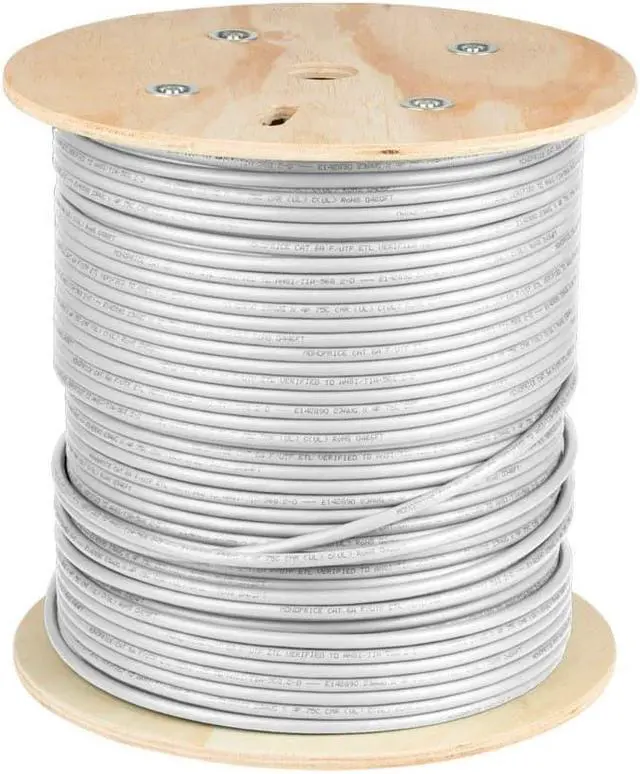 Alt view image 3 of 7 - Monoprice Cat6A Ethernet Bulk Cable - 500 Feet - White, Solid, 550Mhz, F/UTP, CMR, Riser Rated, Pure Bare Copper Wire, 10G, 23AWG, No Logo (UL) (TAA)