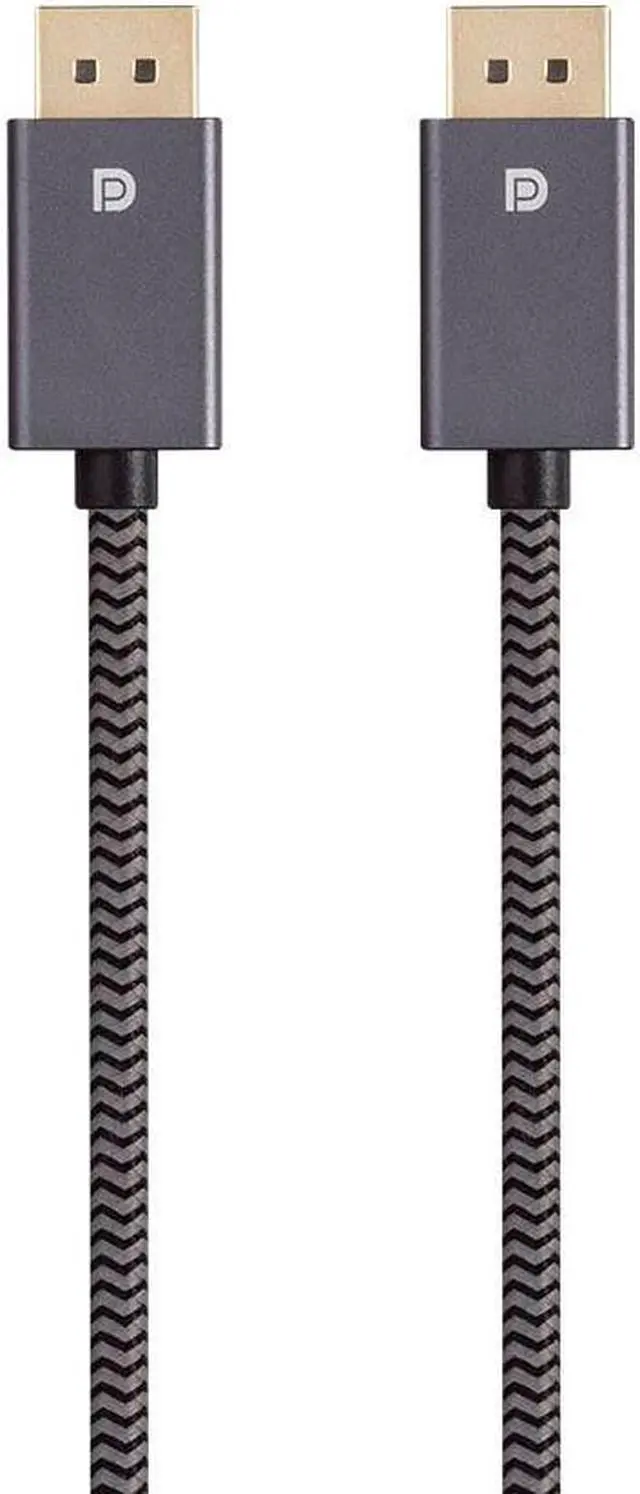 Main image of Monoprice DisplayPort 1.4 EasyPlug Nylon Braided Cable - 12 Feet Gray (10 Pack) 8K@60Hz, HDR Support, Up to 32.4 Gbps, For Laptop PC TV Gaming Monitor