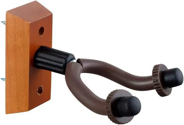 Alt view image 2 of 4 - Monoprice Wood Wall Mount Guitar Hanger Guitar Bracket Holder (2-Pack) With Rubber Padding, For Acoustic or Electric Guitars - Stage Right Series